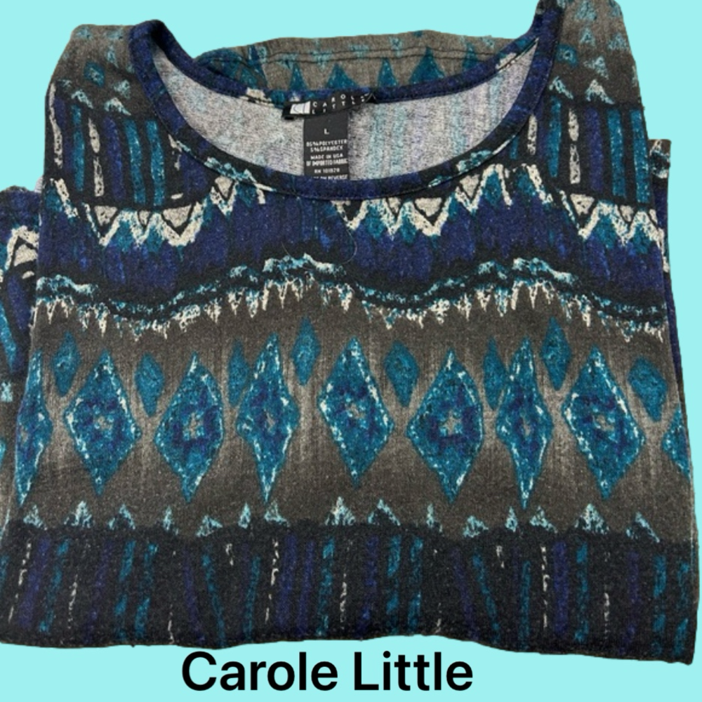 Butterfly Top Carole Little (L) Turquoise & Brown - Picture 2 of 7
